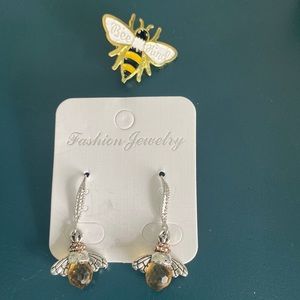 BEE Earrings and pin